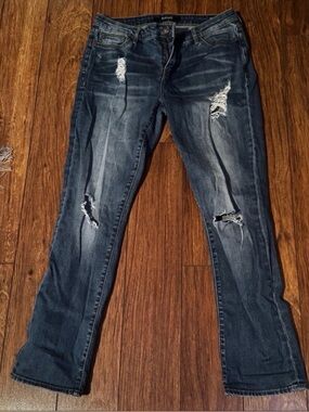Buffalo Faith Rolled Up Mid Rise Stretch Crop Jeans
